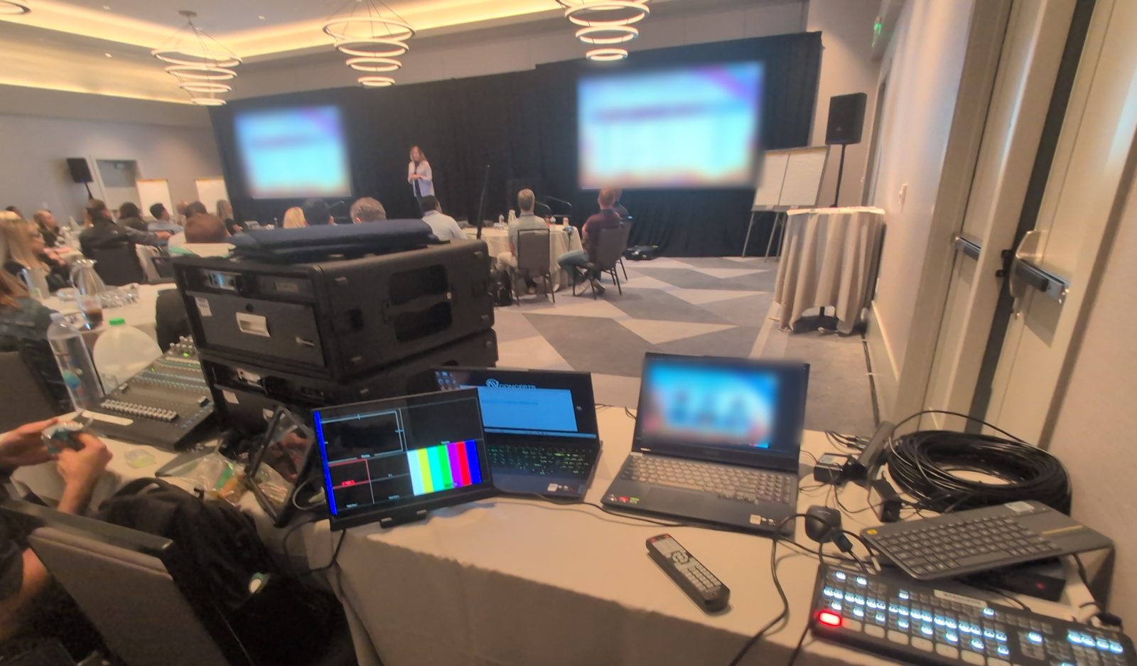 BNNAV control table at a hotel ballroom breakout session